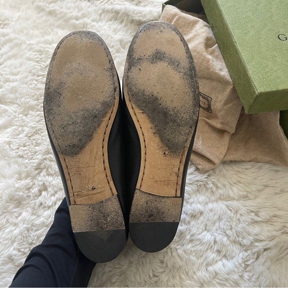 Gucci Bit Loafers Black Leather Gold Bit - Picture 5 of 7
